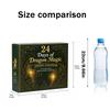 Christmas Village Advent Calendar with Acrylic 2D Flat Hanging Ornaments - Set for Holiday Decor