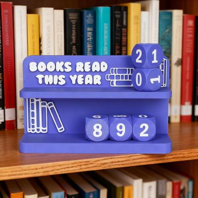 Reading Counter Bookshelf Decor Book Read This Year Ornament Yearly Reading Record Reading Challenge Tracker Gift for Book Lovers