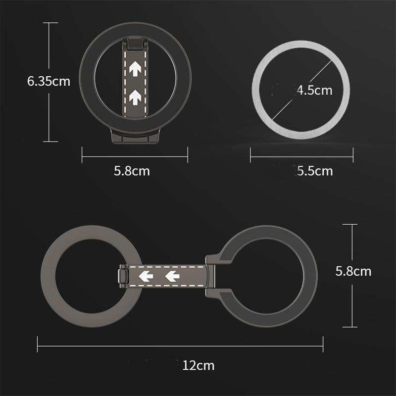 Magnetic Mobile Phone Ring Holder Double-Sided Foldable Round Magnetic Grip Mobile Phone Holder