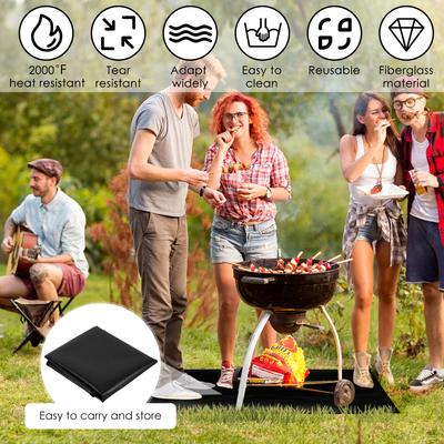 BBQ Mat Non-stick Grill Mat Heat Resistant Fireproof Grill Mat Outdoor Baking Kitchen Barbecue Tool Cooking Reusable Grill Pads