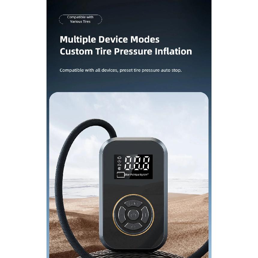 Wireless Car Air Pump Bike Inflato Quick Charging Car Tire Wireless Air Pump Intelligent Electric Tire Inflator Car Motorcycle