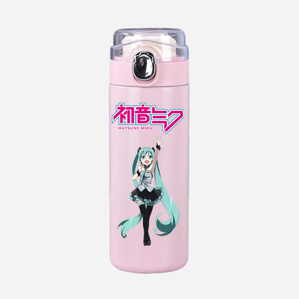 Tazza Termica Stampata Anime Hatsune Miku Portatile Acciaio Inossidabile 400ml Borraccia Anti-perdita Tazza da Campeggio Regalo