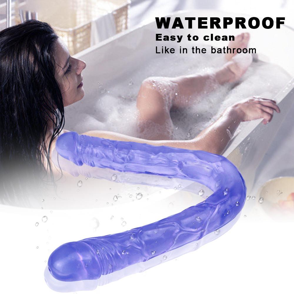 Doppelkopf-Dildo, langer, realistischer Dildo, doppelseitiger Dildo, flexibler großer Penis für Frauen, Masturbator, Sexspielzeug für lesbische Erwachsene