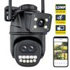 New 12MP 6K WiFi IP Camera Outdoor Three Lens Dual Screens 8X Zoom CCTV PTZ Video Cam Auto Tracking Security Protection Surveillance