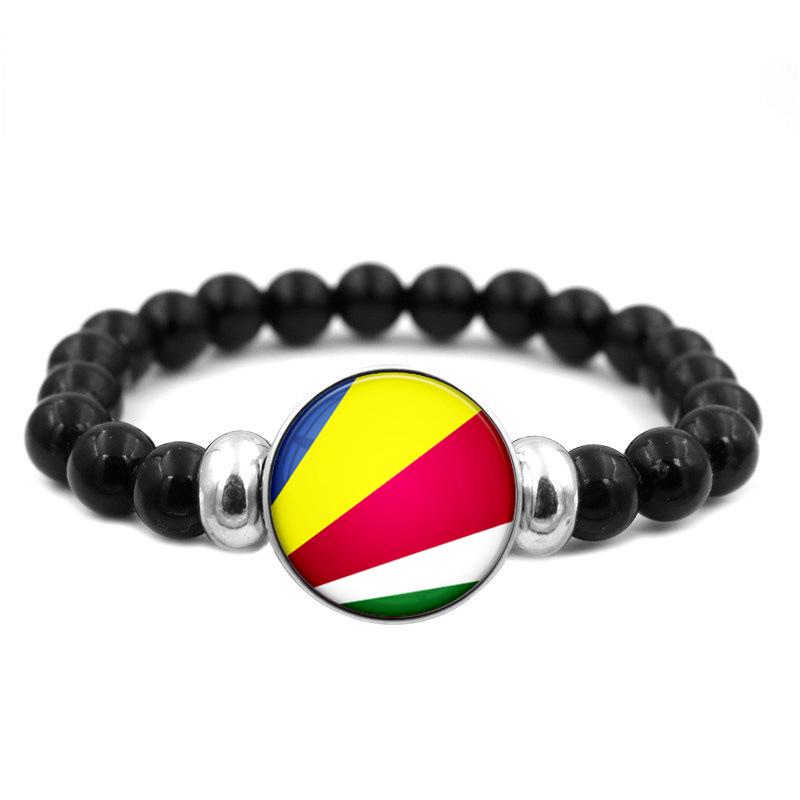287 Länder Nationalflagge Druckknopf Elastisches Band Perlen Länderflagge Unabhängigkeitstag Perlen Schmuck Perlenarmband