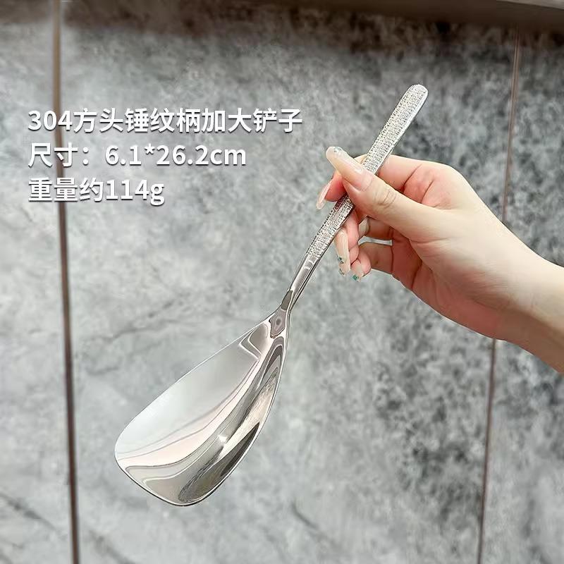Stainless steel flat bottom spoon thickened spoon palace spoon with hotel restaurant spoon creative small spoon