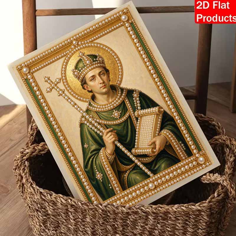 DIY 3D Pearl Diamond Painting Art Set Religious Saint King Portrait Home Decor Art Set Wall Art