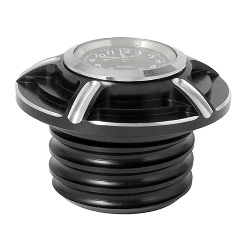 

for XL 883 XL1200 X48 Softail-Touring Aluminum Motorcycle-Fuel Gas-Tank Decorative Oil Cap-Cover With Clocks