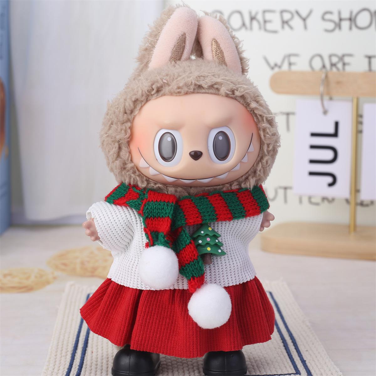 

Labubu Accessories Clothes Suitable For V1 V2 V3 Labubu Christmas Deer Set Labubu Red Clothing Christmas Fashion Gift no doll no shoes
