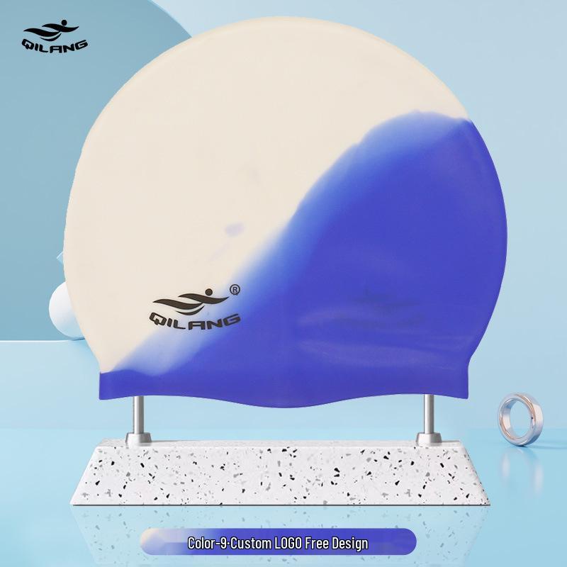 Qilang Wasserdichte Silikon-Badekappe für Erwachsene & Kinder - 50g, Langhaar-kompatibel, Kundenspezifisches Logo verfügbar