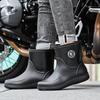 Wear-resistant [under activity] rain shoes men's medium tube rain boots velvet warm waterproof and non-slip water shoes