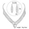 Fashion Flash Diamond Necklace Earrings Set, Premium Necklace Ear Jewelry Two-piece Bridal Jewelry Set