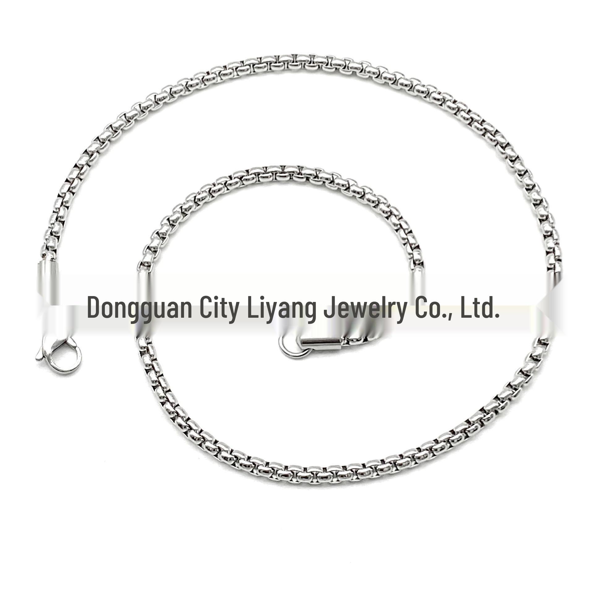 

Stainless Steel Square Pearl Tassel Necklace - Fresh, Simple Design Bracelet Length 20cm