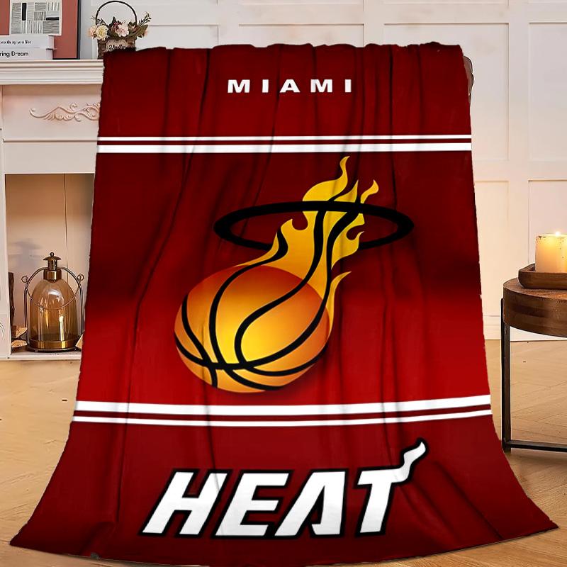 Heat Miami Team Spirit Blanket Flannel Throw for Sofa, Travel, Camping, Livingroom, Office, Chair and Bed Soft and Warm Holiday gifts