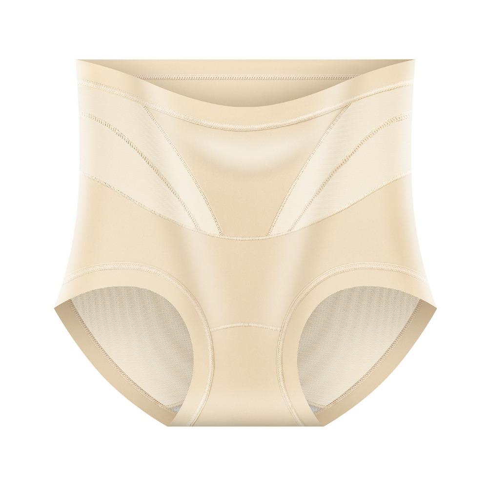 Тонкие трусы-лифтер для ягодиц с высокой талией, бесшовные трусики, женское корректирующее белье, трусики для послеродового периода L Suit 50-60 KG бежевый