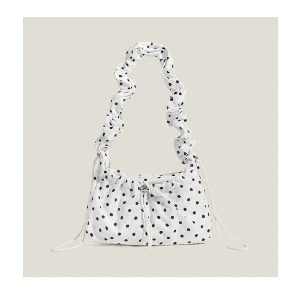 Sac à Bandoulière Pliable à Pois Sac d'Aisselle Petit Sac Frais Sac Messager Sac Ravioli Été beige multicolore