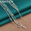 925 Sterling Silver 18 Inch Bead Necklace Charm Jewelry MN287