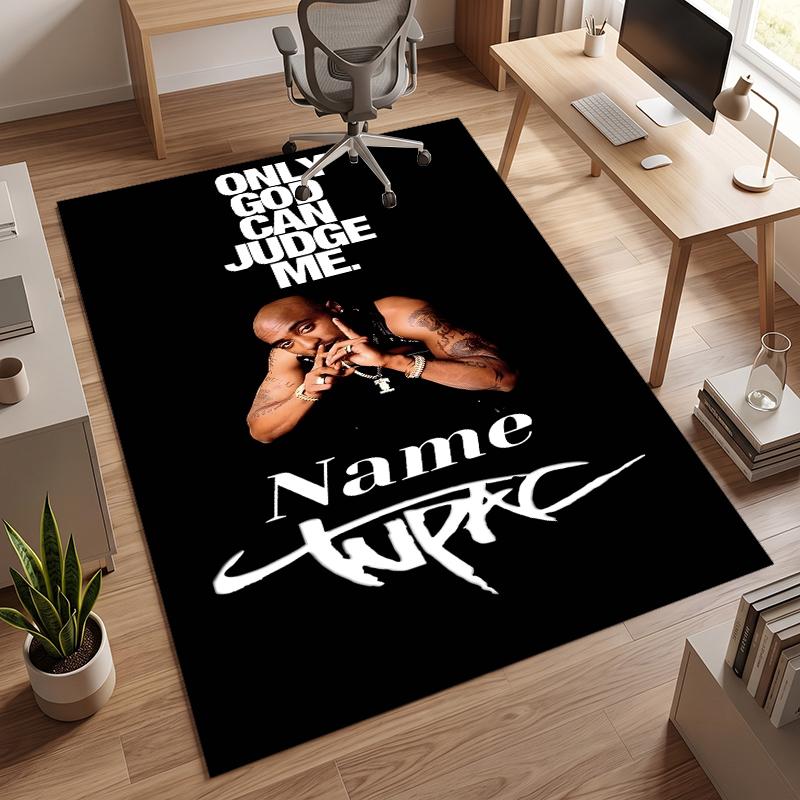 Tupac (1) Personalized Name Office Carpet Stylish Decor for Living Room Bedroom Kitchen