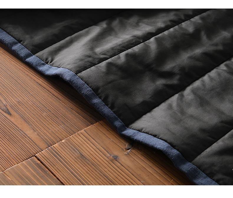 Men's Winter Fleece-Lined Ramie Cotton Coat with Chinese Frog Buttons