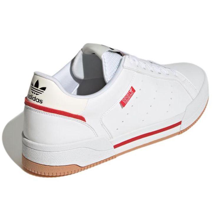 Adidas Originals Court Tourino Comfortable Casual Slip Resistant Durable Low Top Skate Shoes Unisex Sneakers White Red GX4378