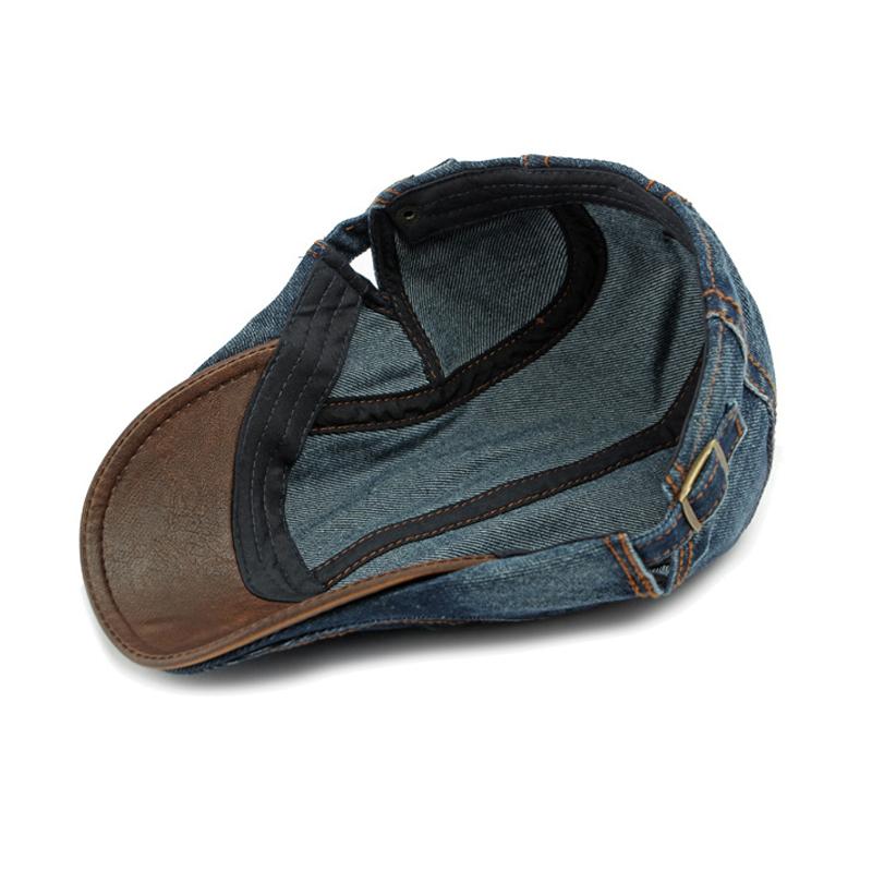 Spring Summer Denim Hat Men's Beret British Vintage Peaked Cap Women's Forward Cap