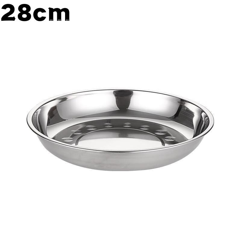 

ZISIZ Thickened Stainless Steel Multi-use Round Plate Set