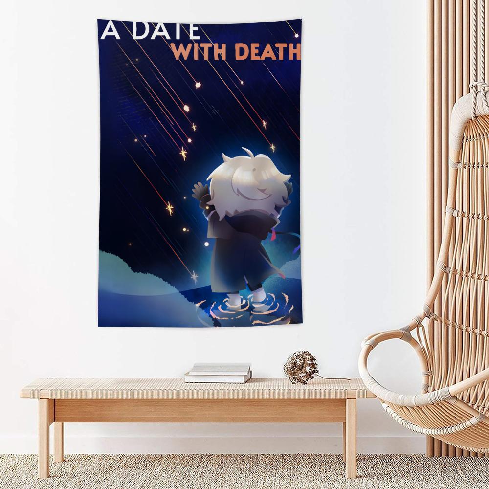 Game A DDate With Death Tapestry For Bedroom Living Room Outdoor Wall Decor Simple Stylish Art Piece Vertical Design