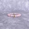Natural Rose Quartz Beaded Bracelet Healing Gemstone Stretchable Bracelet Lunar Charm Bracelet For Women Unique Gift