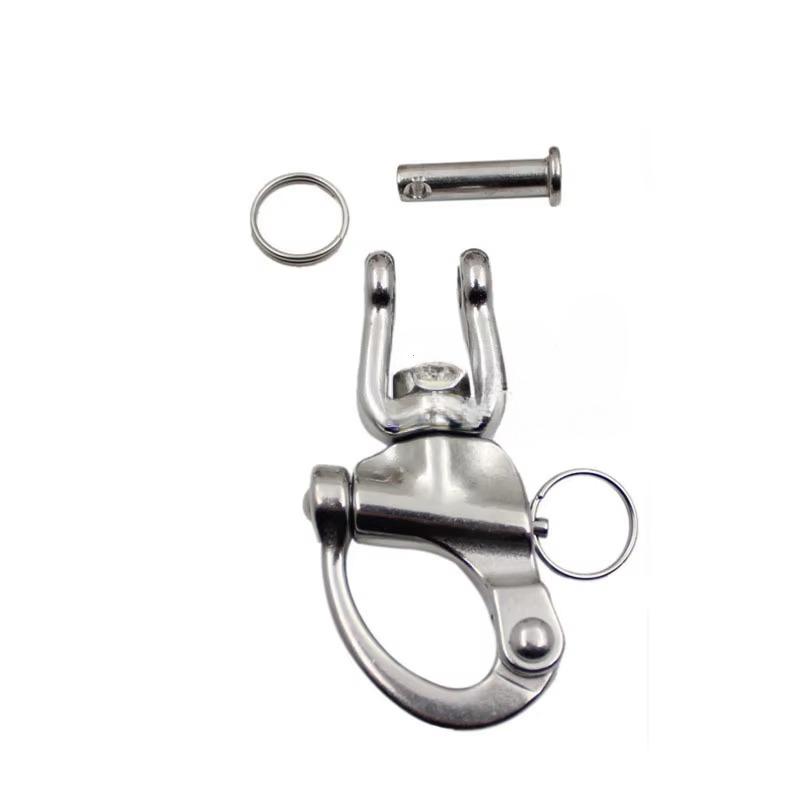 70/87/128mm Stainless Steel Swivel Shackle Quick Release Boat Anchor Chain Eye Shackle Swivel Snap Hook For Marine Architectural