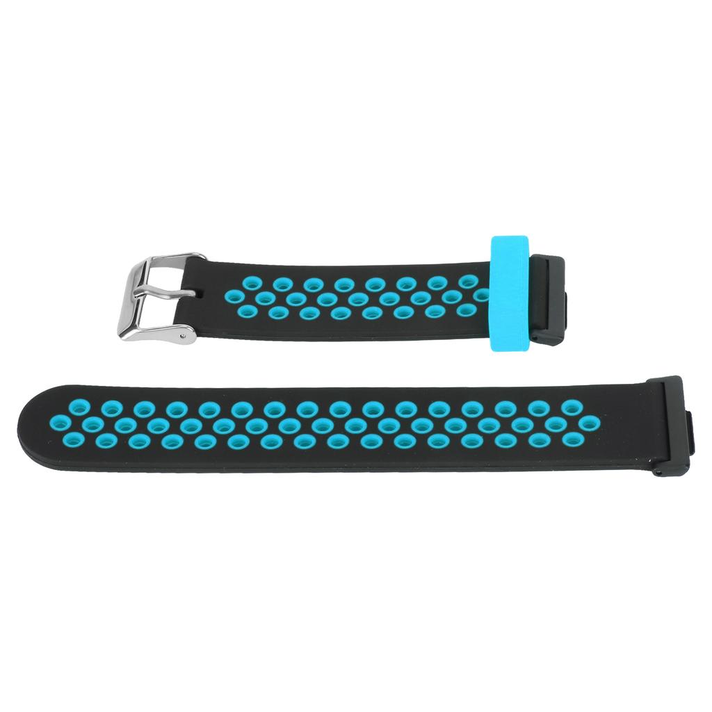Smartwatch Strap Silicone Sweat Proof Breathable Adjustable Wrist Band for Watch Fit 2 Black and