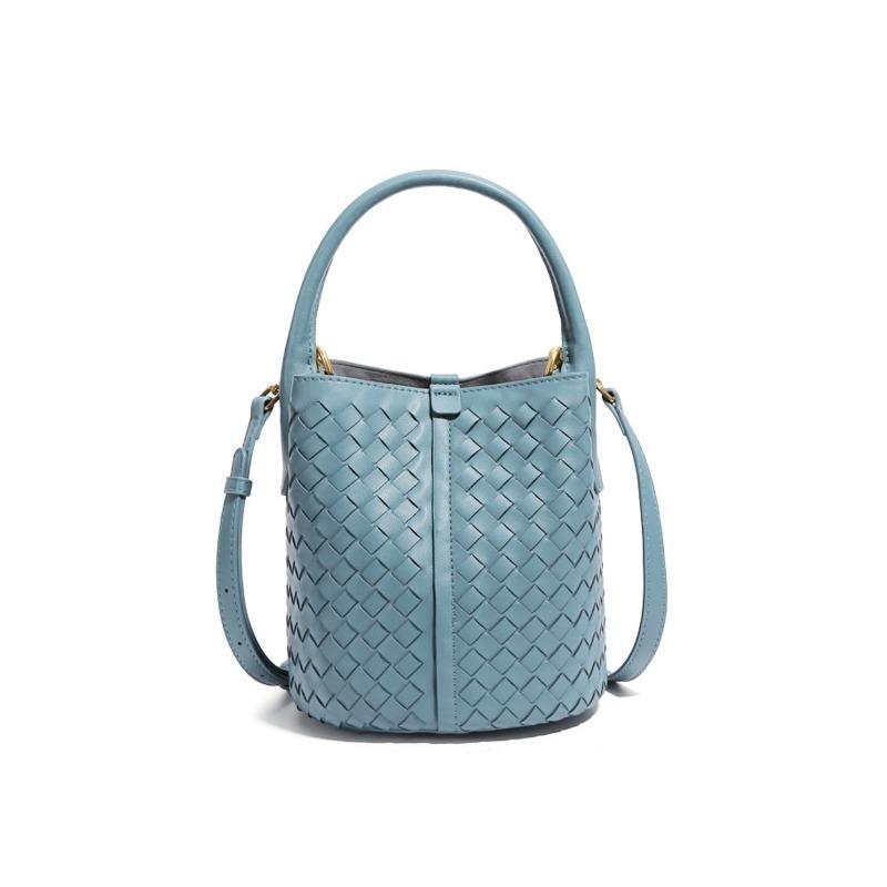 

Жіноча сумка з натуральної шкіри, універсальна сумка-відро, жіноча повсякденна сумка на одне плече, сумка-кросбоді One Size синій