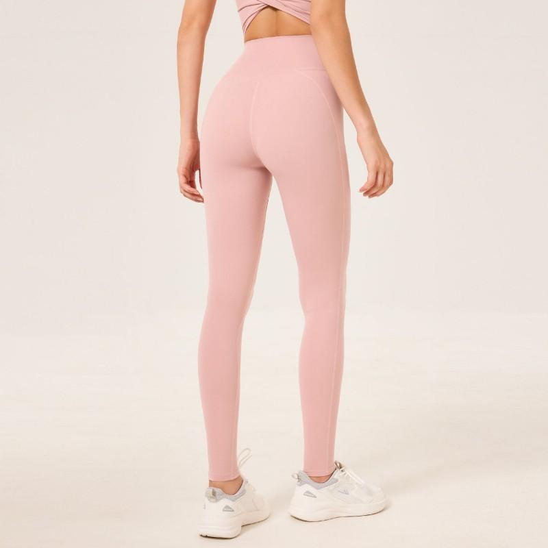 Womens High-Waisted Seamless Yoga Leggings With Built-in Brief 79% Nylon Stretch Fitness Pants Gym Running Cycling