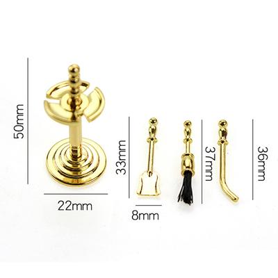 Lot de 4 présentoirs miniatures en alliage pour outils de nettoyage, pour décoration de maison de poupée 1/12