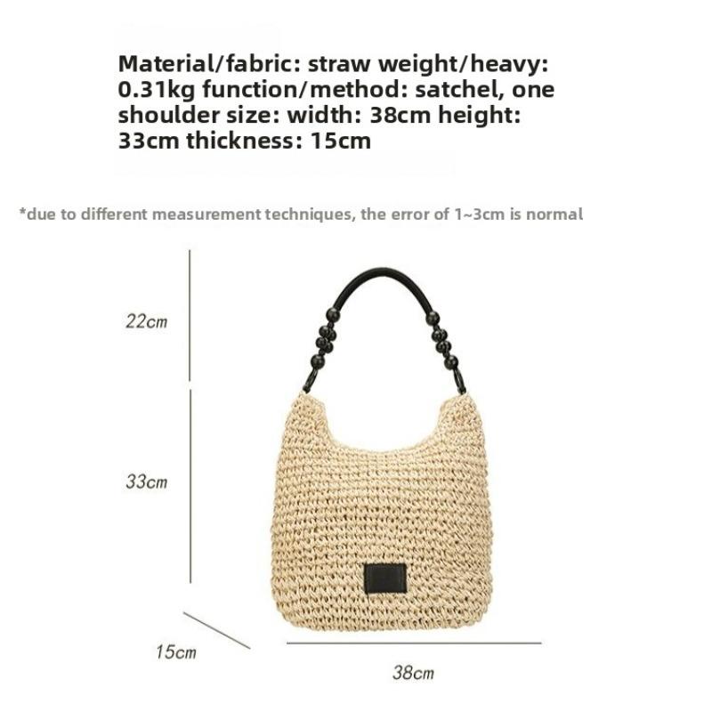 Taschen Damen Retro geflochtene Taschen Fauler Stil große Kapazität ausgehöhlte Strandtaschen Kontrastfarbe Unterarm-Beuteltaschen
