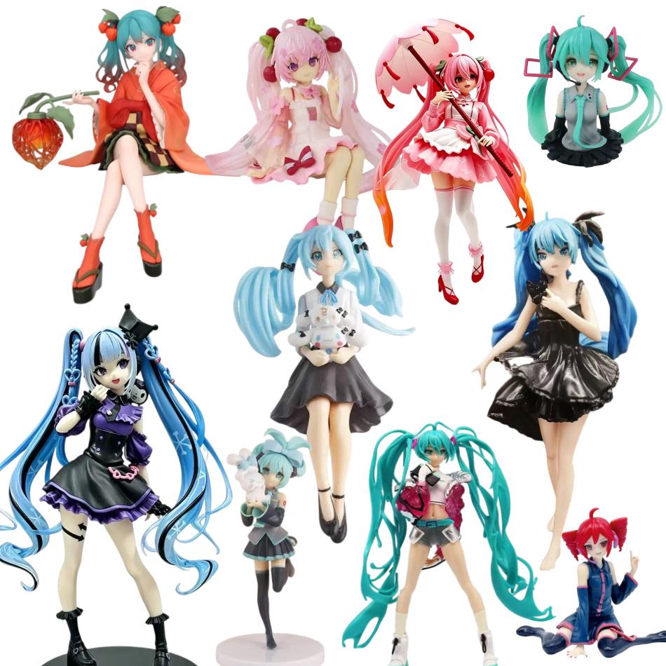 Multiple Models Hatsune Miku Action Figures Series Welsh Onion Singer Action Figures Model Collection Toy Cute Handmade PVC