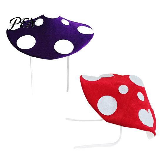 Funny Hat for Halloween Polka-dot Mushroom Dress Up Hat, Soft Plush Forest Themed Cosplay Fun Headgear Costume Accessory, Creative Stage Performances