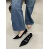 Damen High Heels Herbst 2025 neu Feenstil dünner Absatz spitze Zehenpartie flacher Ausschnitt mittlerer Absatz Einzelne Schuhe Pendler Arbeitsschuhe Damen