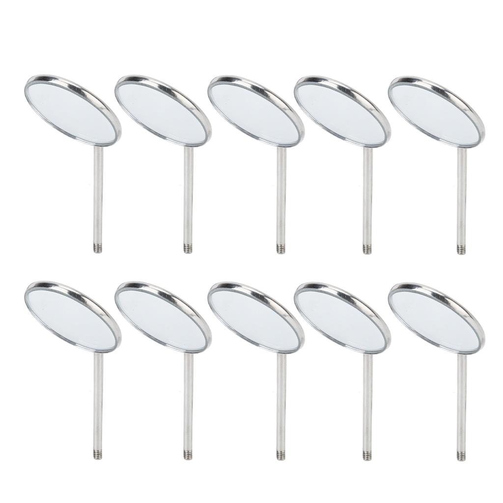 10pcs Type 5 Dental Inspection Mirror Stainless Steel Clear Observation Oral Care Teeth Mirror