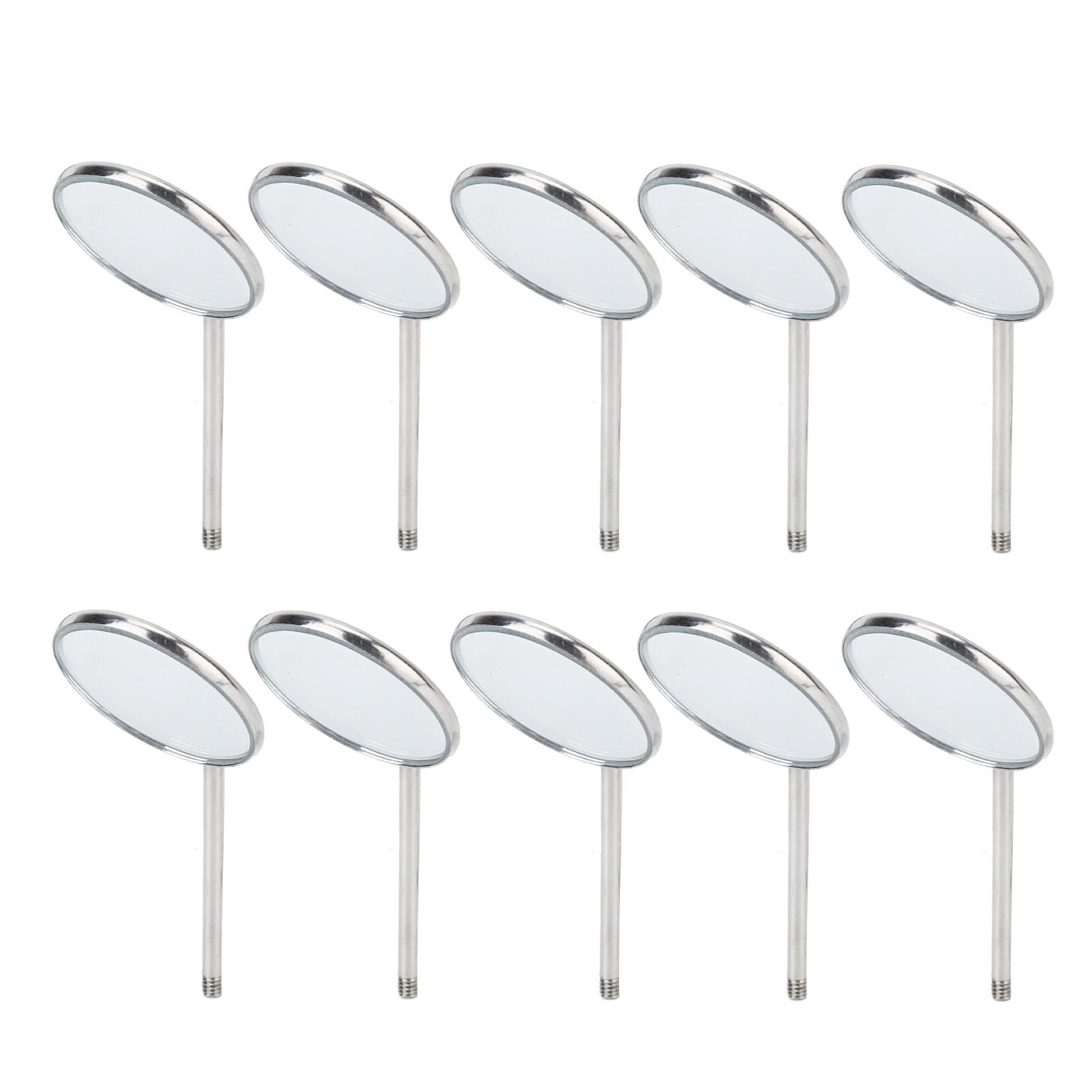 

10pcs Type 5 Dental Inspection Mirror Stainless Steel Clear Observation Oral Care Teeth Mirror