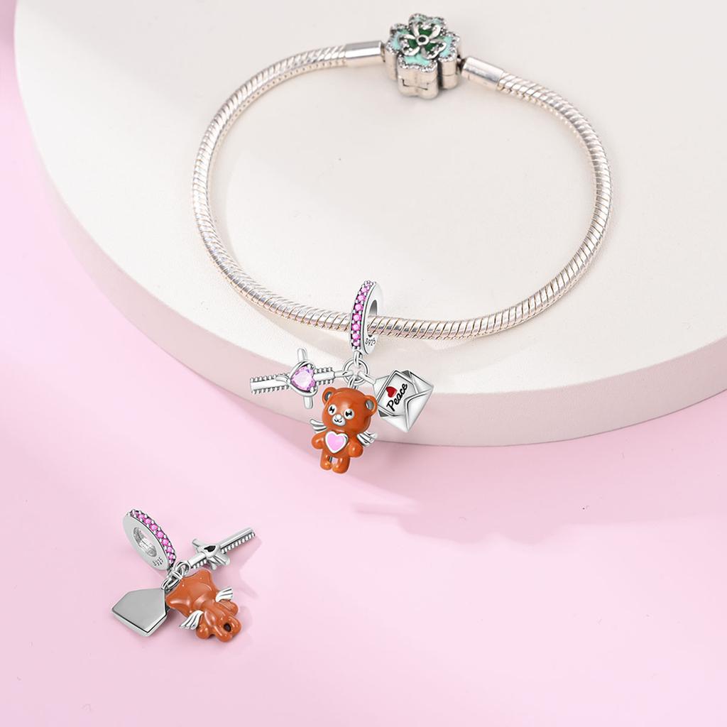 Authentic Copper Charm Bead Charms Luxury Little Bear Bead Charms Compatible With Bracelets Diy Women Making Delicate Gift