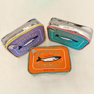 Konzerva sardinek Kosmetická taška Velká kapacita Uzavírání na zip Nádherné vyšívané vzory Přenosná cestovní toaletní taška Kosmetický organizér