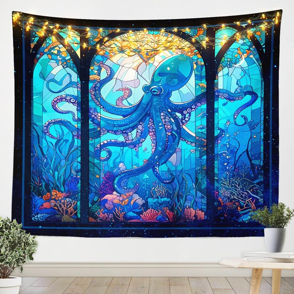Octopus Wall Hanging Boys Girls Medium Tentacles Tapestry For Kids Women Men Ocean Kraken Wall Blanket Sealife Sea Animal Wall