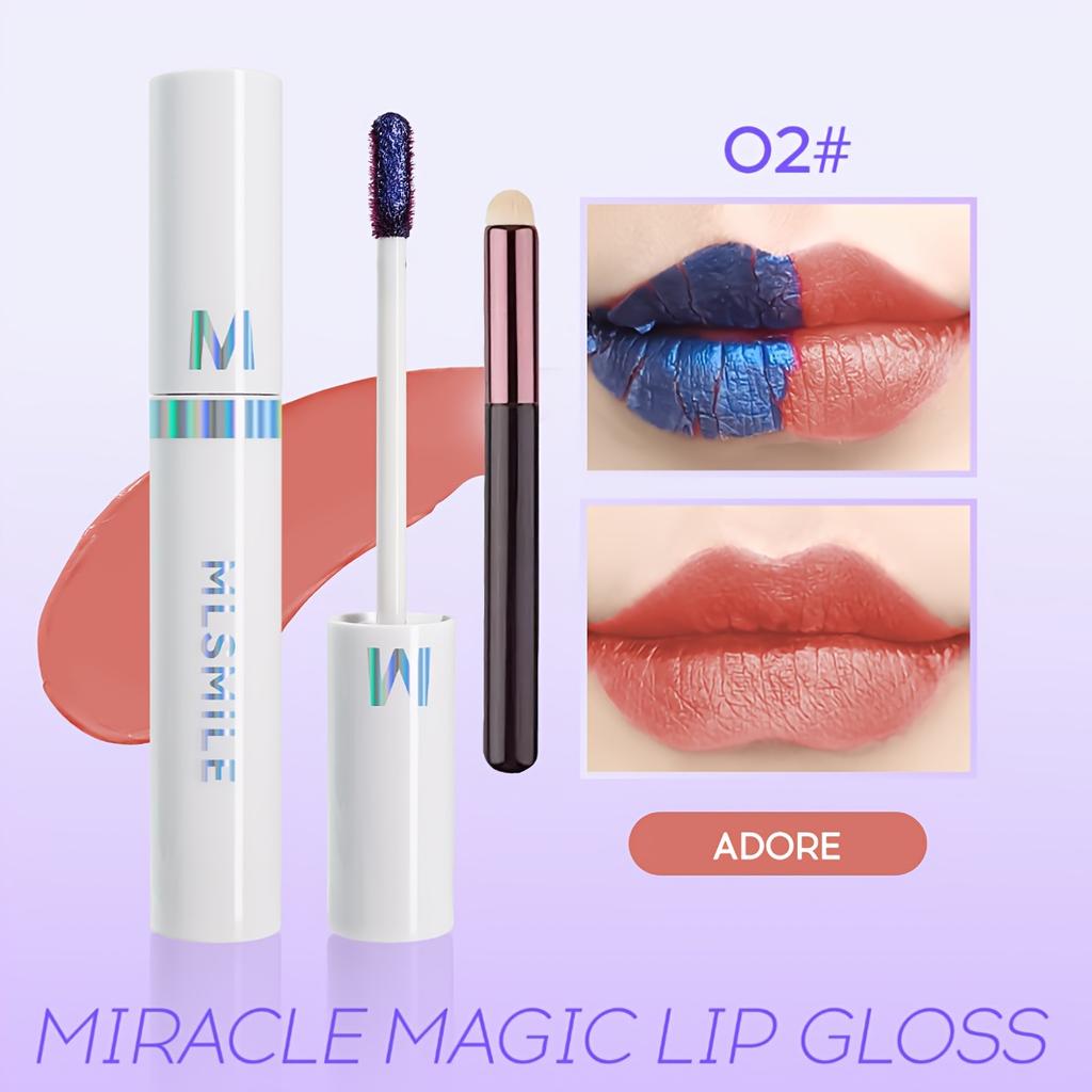 Magic Lip Mask Lip Glaze + Lip Brush | Long-lasting, Waterproof, Anti-smudge Lip Glaze, Plant Moisturizing Formula, Matte Lipstick