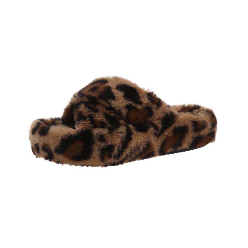 Fashion Home Furry Fur Slides Plush Slippers Fluffy Flip Flops Luxury Slip on Platform Women Fashion Shoe 2024 Zapato De Mujer Designer