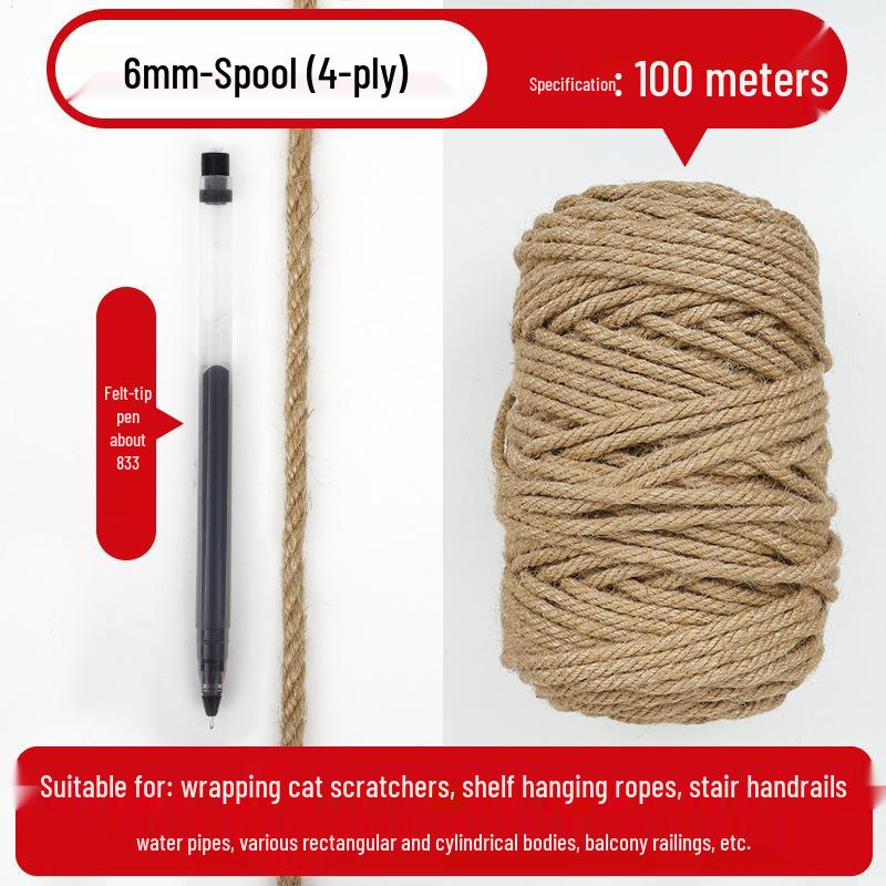 Hemp Rope: Handmade Thick String for DIY Weaving, Cat Scratching, Photo Wall Decor