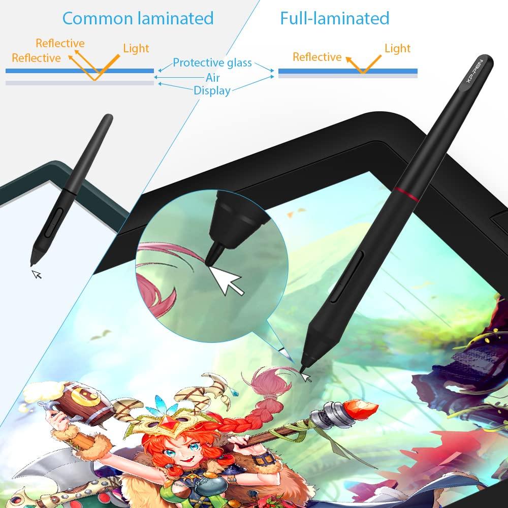 XPPen Liquid Tab Tilt Detection 8192 Pen Pressure Levels NTSC Color Gamut Inch Full HD IPS LCD Pro 88% 15.6 Artist15.6