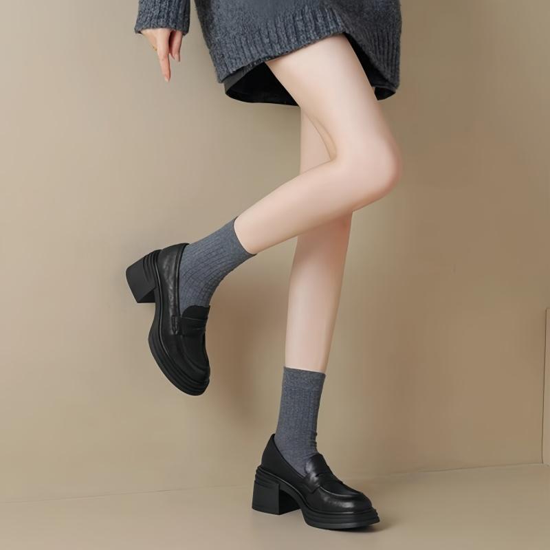 Fashion Mary Jane Designer New Style Elegant Pumps 2025 Fashion Concise Solid Color Mid Heels Women Shoes Comfortable Slip On Lady Pumps