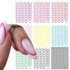 9 Sheets French Line Nails Art Stickers Adhesive Nails Decals Decoration French Tip Nail Stickers Nail Supplies