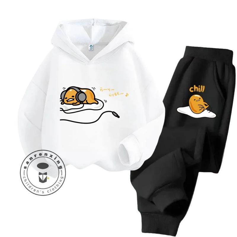 

Набір худі з мультфільмом Gudetama Super Cute Pure Cotton Soft Texture підходить для дітей 3-14 років, Kawaii Home Travel Clothing 150