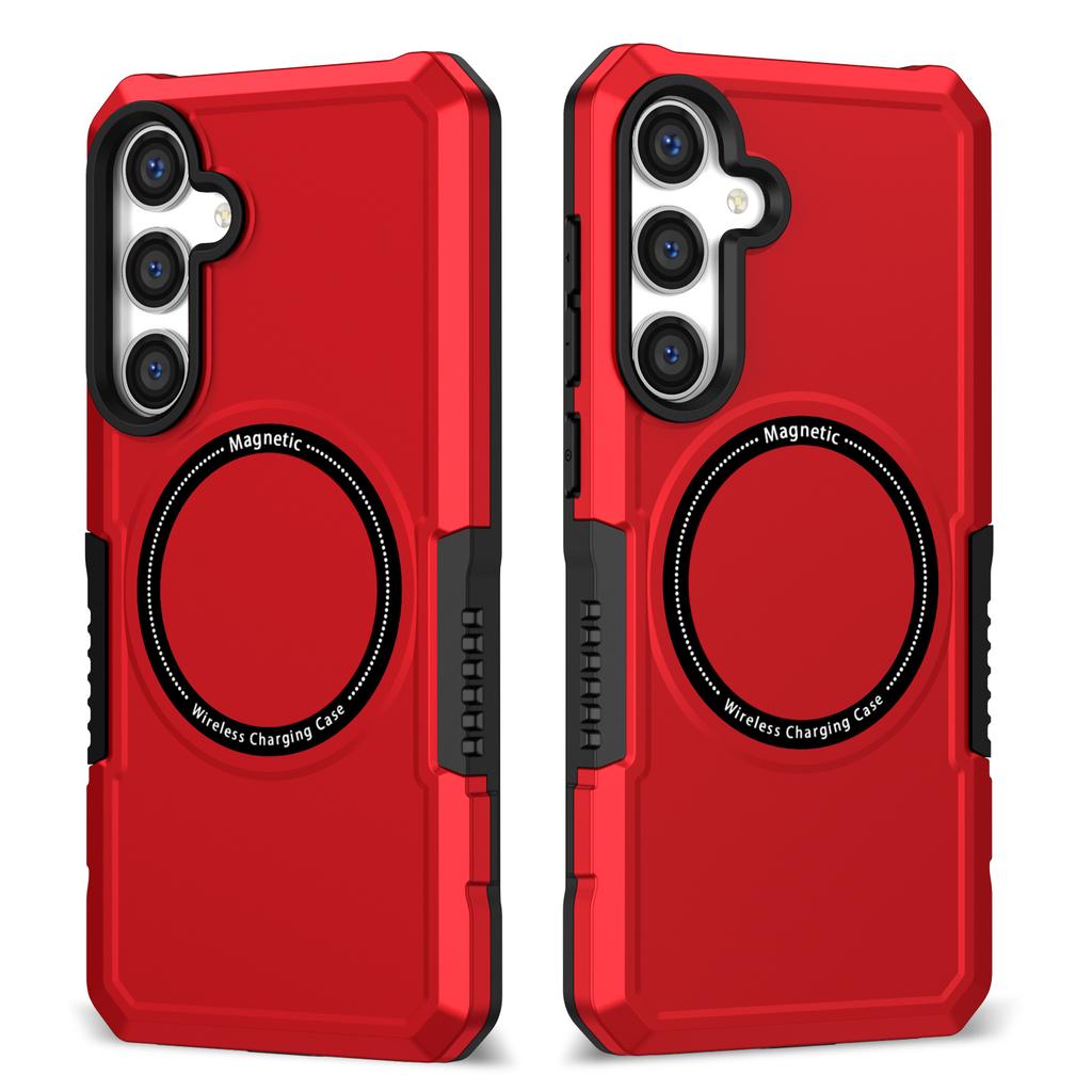 For Samsung Galaxy S24+ Magnetic Case PC+TPU Scratch-Resistant Back Cover